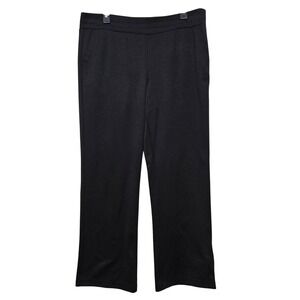 Lauren Ralph Active L/G Black Cotton Knit Sweatpants Wide Leg Loungewear Yoga